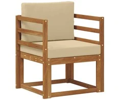 Lauko sofa Tvirta akacijos mediena ir poliesteris Natūrali