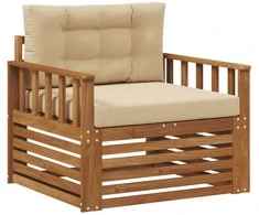Lauko sofa Tvirta akacijos mediena ir poliesteris