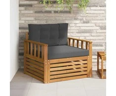 Lauko sofa Tvirta akacijos mediena ir poliesteris