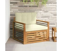 Lauko sofa Tvirta akacijos mediena ir poliesteris
