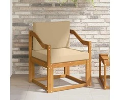 Lauko sofa Tvirta akacijos mediena ir poliesteris Natūrali