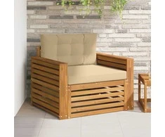 Lauko sofa Tvirta akacijos mediena ir poliesteris