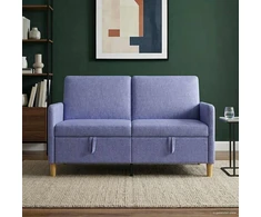 Sofa su saugojimo vieta Džinsinės mėlynos 152 x 78 x 87 cm