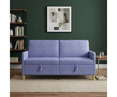 Sofa su saugojimo vieta Džinsinės mėlynos 172 x 78 x 87 cm