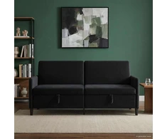 Sofa su saugojimo vieta Juoda 192 x 78 x 87 cm Poliesteris