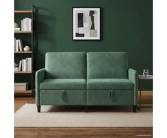 Sofa su saugojimo vieta Jūrinė žalia 152 x 78 x 87 cm