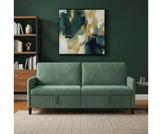 Sofa su saugojimo vieta Jūrinė žalia 192 x 78 x 87 cm