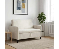 Sofa su saugojimo vieta Kreminė 122 x 78 x 87 cm Poliesteris