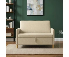 Sofa su saugojimo vieta Kreminė 122 x 78 x 87 cm Poliesteris