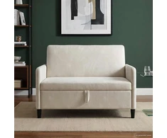 Sofa su saugojimo vieta Kreminė 122 x 78 x 87 cm Poliesteris
