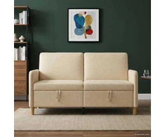 Sofa su saugojimo vieta Kreminė 152 x 78 x 87 cm Poliesteris