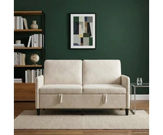Sofa su saugojimo vieta Kreminė 152 x 78 x 87 cm Poliesteris