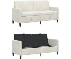 Sofa su saugojimo vieta Kreminė 172 x 78 x 87 cm Poliesteris