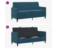 Sofa su saugojimo vieta Mėlyna 172 x 78 x 87 cm Poliesteris