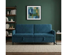 Sofa su saugojimo vieta Mėlyna 192 x 78 x 87 cm Poliesteris