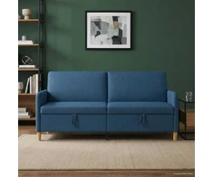 Sofa su saugojimo vieta Mėlyna 192 x 78 x 87 cm Poliesteris