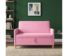 Sofa su saugojimo vieta Rožinė 122 x 78 x 87 cm Poliesteris