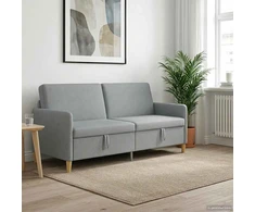 Sofa su saugojimo vieta Šviesiai pilka 192 x 78 x 87 cm