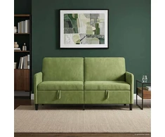 Sofa su saugojimo vieta Šviesiai žalia 172 x 78 x 87 cm