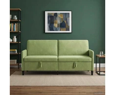 Sofa su saugojimo vieta Šviesiai žalia 192 x 78 x 87 cm