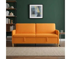 Sofa su saugojimo vieta Tamsiai geltona 192 x 78 x 87 cm