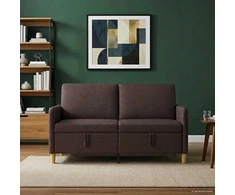 Sofa su saugojimo vieta Tamsiai rudas 152 x 78 x 87 cm