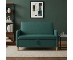 Sofa su saugojimo vieta Tamsiai žalia 122 x 78 x 87 cm