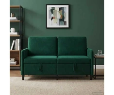 Sofa su saugojimo vieta Tamsiai žalia 152 x 78 x 87 cm