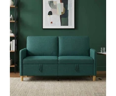 Sofa su saugojimo vieta Tamsiai žalia 152 x 78 x 87 cm