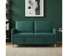 Sofa su saugojimo vieta Tamsiai žalia 152 x 78 x 87 cm