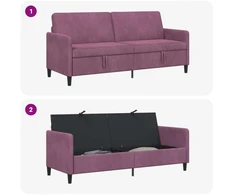 Sofa su saugojimo vieta Violetinė 192 x 78 x 87 cm Poliesteris
