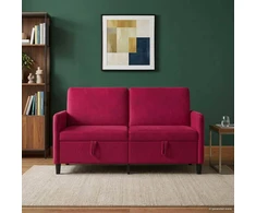 Sofa su saugojimo vieta Vyno raudona 152 x 78 x 87 cm