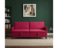 Sofa su saugojimo vieta Vyno raudona 192 x 78 x 87 cm