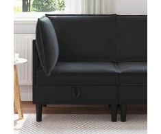 Sofa su saugojimu Juoda Aksomas
