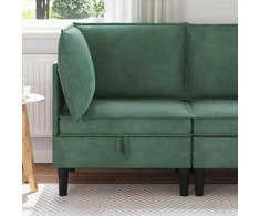 Sofa su saugojimu Jūrinė žalia Aksomas