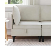 Sofa su saugojimu Kreminė Aksomas