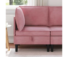 Sofa su saugojimu Rožinė Aksomas
