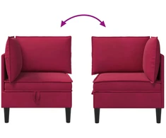 Sofa su saugojimu Vyno raudona Aksomas