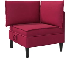 Sofa su saugojimu Vyno raudona Aksomas