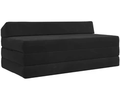 Sofa Sulankstomas Sofos Lova Juoda 120 x 60 x 49 cm Audinys