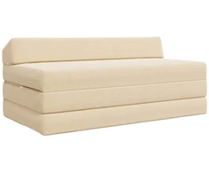 Sofa Sulankstomas Sofos Lova Kreminė 120 x 60 x 49 cm Audinys