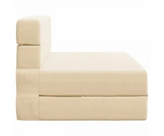 Sofa Sulankstomas Sofos Lova Kreminė 70 x 72 x 60 cm Audinys