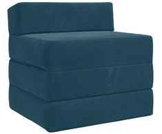 Sofa Sulankstomas Sofos Lova Mėlyna 200 x 70 x 10 cm Aksomas