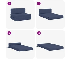 Sofa Sulankstomas Sofos Lova Mėlyna 70 x 72 x 60 cm Audinys