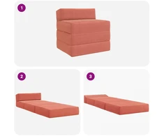 Sofa Sulankstomas Sofos Lova Raudona oranžinė 200 x 70 x 15 cm