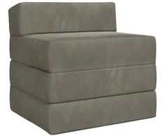 Sofa Sulankstomas Sofos Lova Šviesiai pilka 200 x 70 x 10 cm Aksomas