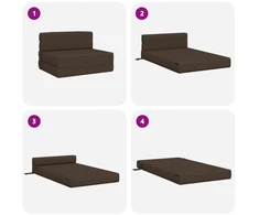 Sulankstomas Sofos Lova Taupe 70 x 72 x 60 cm Audinys