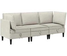 Sofa Svetainės baldų komplektas 3 pcs Avižinė Audinys