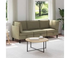 Sofa Svetainės baldų komplektas 3 pcs Chaki Audinys