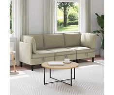 Sofa Svetainės baldų komplektas 3 pcs Smėlio Audinys